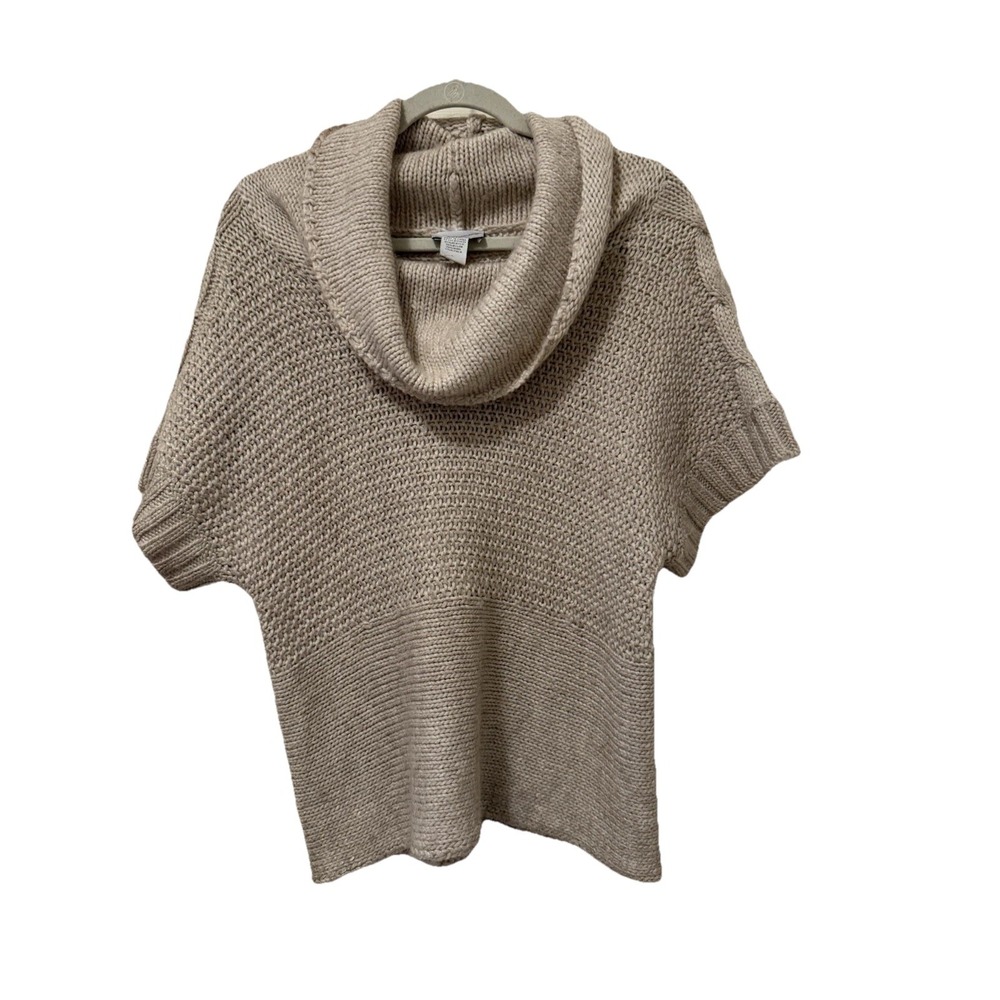 SOFT SURROUNDINGS‎ Pullover Fuzzy Sweater Size L Oversized Cream Cowl Neck Comfy
